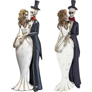 Design Toscano Day of the Dead Skeleton Bride and Groom Statue 10 Inch(Set of 2)