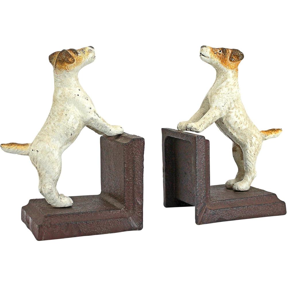 image:imageDesign Toscano SP1601 Bookworm Bunny Rabbits Cast Iron Sculptural Bookend Pair full colorJack Russell Terrier