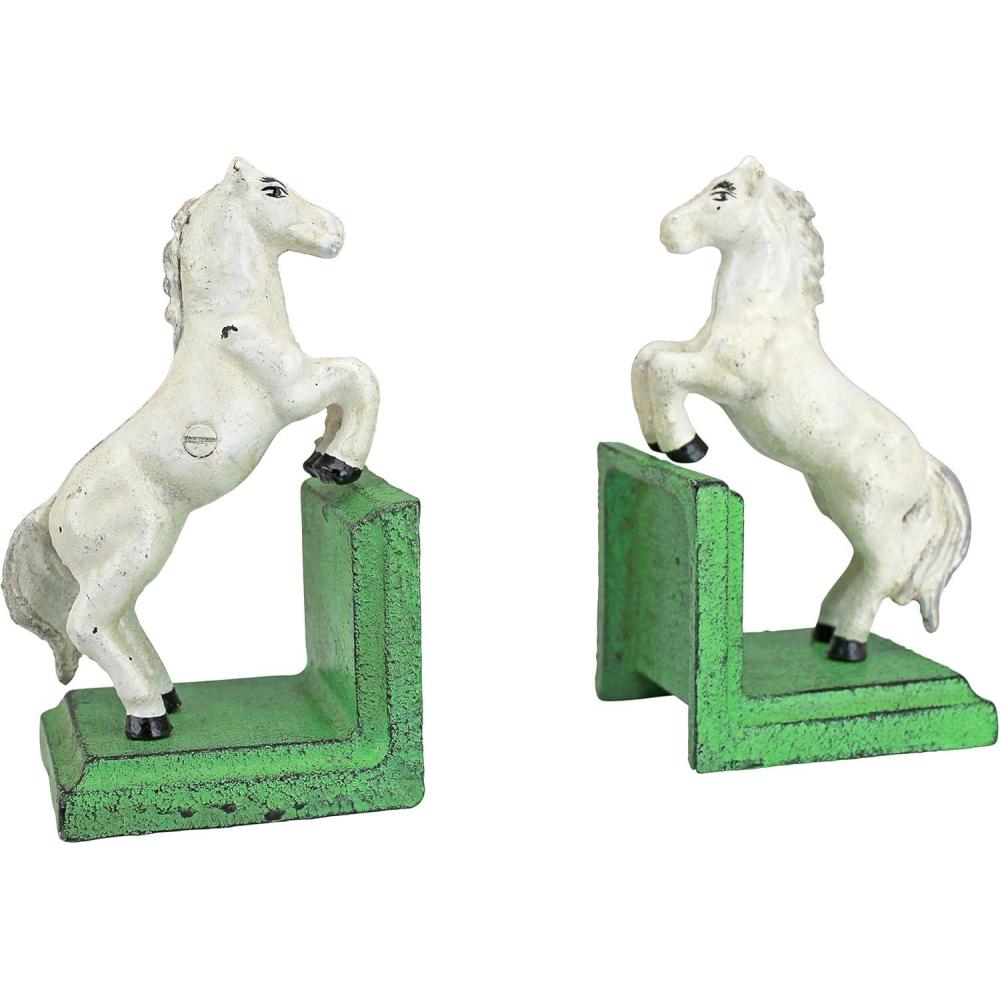 image:imageDesign Toscano SP1601 Bookworm Bunny Rabbits Cast Iron Sculptural Bookend Pair full colorMajestic Stallion