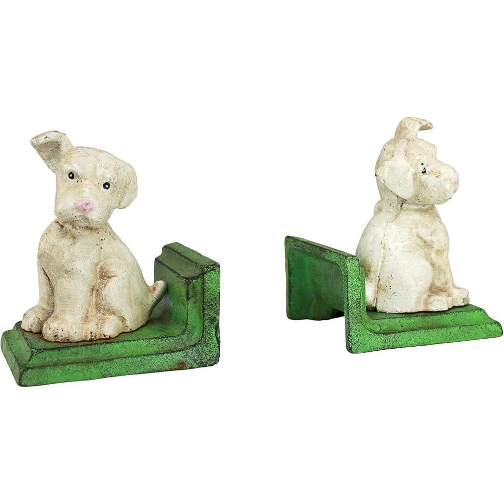 image:imageDesign Toscano SP1601 Bookworm Bunny Rabbits Cast Iron Sculptural Bookend Pair full colorWheaten Scotty