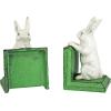 Design Toscano SP1601 Bookworm Bunny Rabbits Cast Iron Sculptural Bookend Pair, full color(Bookworm Bunny)