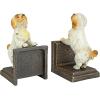Design Toscano SP1601 Bookworm Bunny Rabbits Cast Iron Sculptural Bookend Pair, full color(King Charles Spaniel Dog)