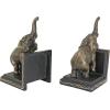Design Toscano SP1601 Bookworm Bunny Rabbits Cast Iron Sculptural Bookend Pair, full color(Triumphant Elephant)