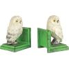 Design Toscano SP1601 Bookworm Bunny Rabbits Cast Iron Sculptural Bookend Pair, full color(Wise Snowy Owl)