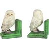 Design Toscano SP1601 Bookworm Bunny Rabbits Cast Iron Sculptural Bookend Pair, full color(Wise Snowy Owl)