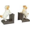 Design Toscano SP1601 Bookworm Bunny Rabbits Cast Iron Sculptural Bookend Pair, full color(King Charles Spaniel Dog)