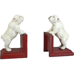 Design Toscano SP1601 Bookworm Bunny Rabbits Cast Iron Sculptural Bookend Pair, full color(Over the Fence)