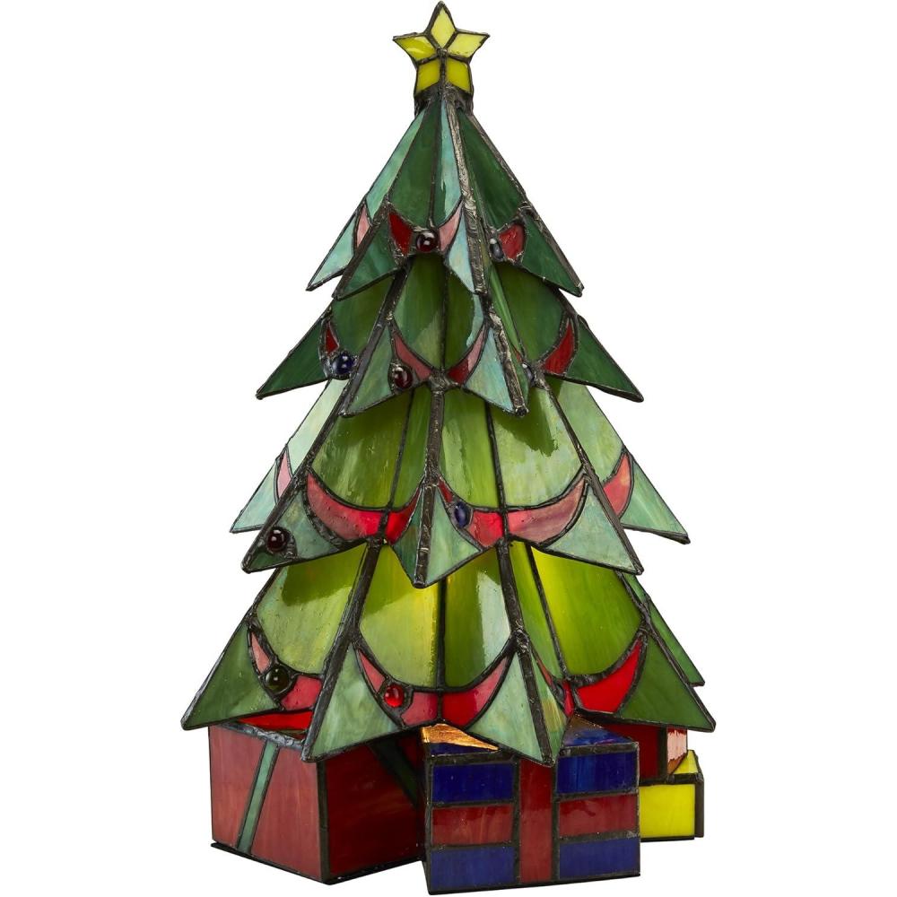 image:imageDesign Toscano Christmas Tree Stained Glass Illuminated Sculpture Large full colorTF10019