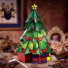 Design Toscano Christmas Tree Stained Glass Illuminated Sculpture, Large, full color,TF10019