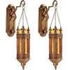 Design Toscano MH982097 Kinnaird Castle Hanging Pendant Wall Sconce (Set of 2),verdigris