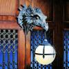 Design Toscano Marshgate Castle Dragon Electric Wall Sconce Light Fixture for Office, Game Room or Den, 9 Inches Wide, 11 Inches Deep, 17 Inches High, Handcast Polyresin, Gray Stone Finish
