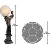 Design Toscano PD72501 Art Deco Patroness of the Stars Woman Glass Orb Lamp Figurine Statue, 5 inches wide, 21 inches tall, Handcast Polyresin, Faux Bronze & Black Marble Finish(Single)