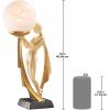 Design Toscano PD72501 Art Deco Patroness of the Stars Woman Glass Orb Lamp Figurine Statue, 5 inches wide, 21 inches tall, Handcast Polyresin, Faux Bronze & Black Marble Finish(Desiree)