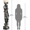Design Toscano Peacock Woman Sculptural Floor Torchiere Lamp, 19 inches wide, 74 inches tall, Cast Stone Resin, Bronze Finish
