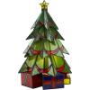 Design Toscano Christmas Tree Stained Glass Illuminated Sculpture, Large, full color,TF10019
