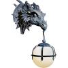 Design Toscano Marshgate Castle Dragon Electric Wall Sconce Light Fixture for Office, Game Room or Den, 9 Inches Wide, 11 Inches Deep, 17 Inches High, Handcast Polyresin, Gray Stone Finish