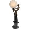 Design Toscano PD72501 Art Deco Patroness of the Stars Woman Glass Orb Lamp Figurine Statue, 5 inches wide, 21 inches tall, Handcast Polyresin, Faux Bronze & Black Marble Finish(Single)