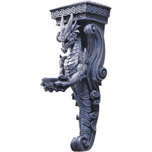 Design Toscano Dragons of Darkmoor Castle Wall Shelf Caryatid Sconce, 14 Inch, Single, 5.50″ x 6.50″(Single)