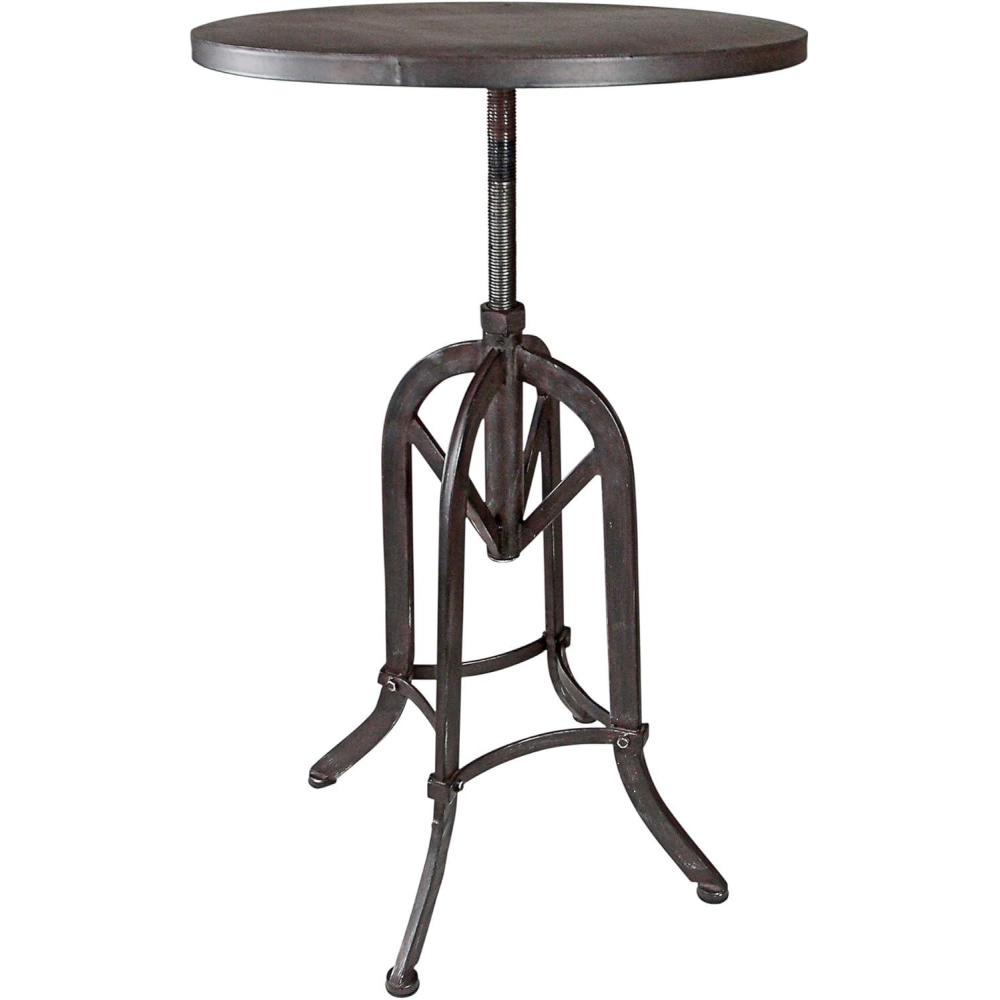 image:imageDesign Toscano Industrial Revolution Adjustable Height Side Table Black 25 Inch