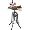 Design Toscano Industrial Revolution Adjustable Height Side Table, Black, 25 Inch