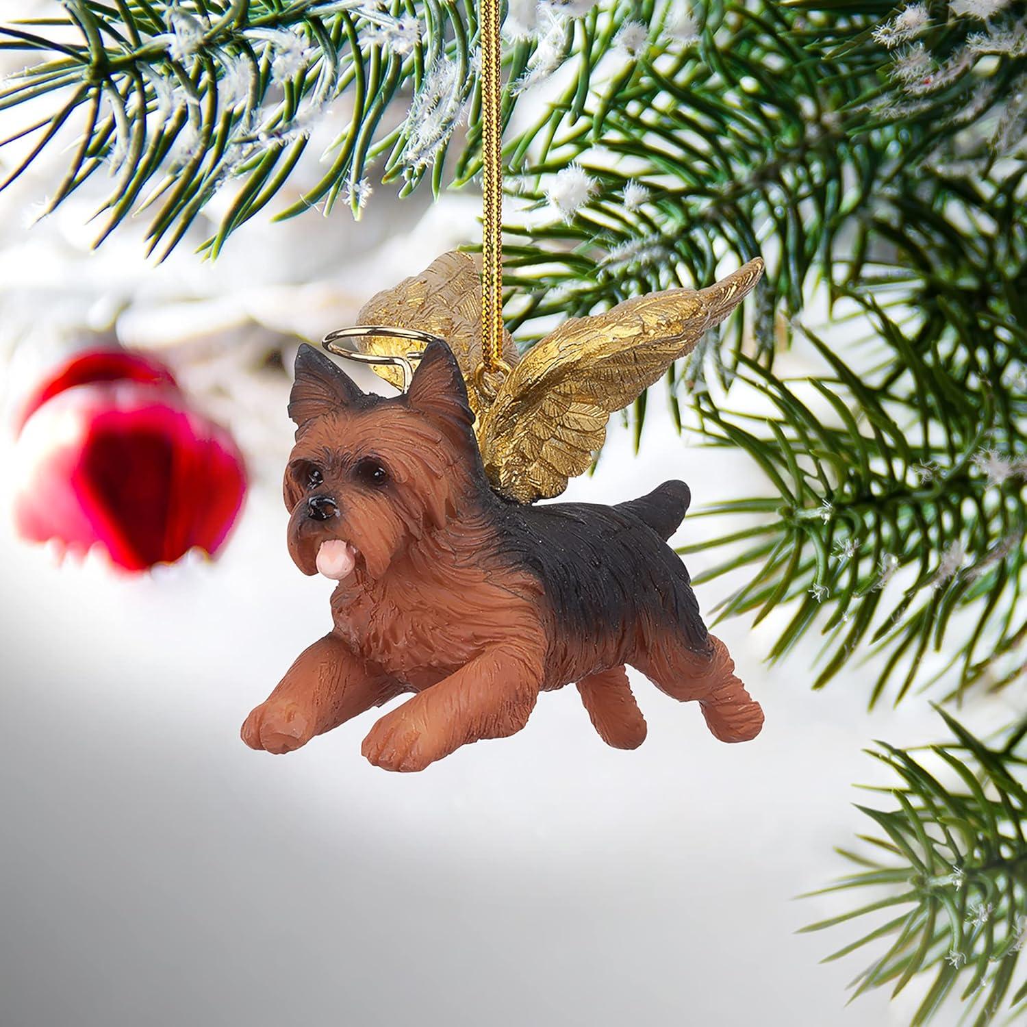 image:imageChristmas Tree Ornaments Honor The Pooch Boxer Holiday Angel Dog Ornaments Christmas DecorationsAngel Yorkie