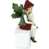Christmas Decorations – Emmanuel, Santa’s Xmas Elf Shelf Sitter Holiday Statue(Leaf Wings)