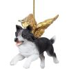 Christmas Tree Ornaments – Honor The Pooch Boxer Holiday Angel Dog Ornaments – Christmas Decorations(Angel Border Collie)