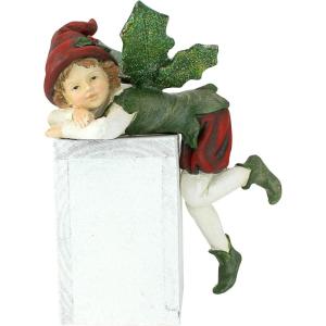 Christmas Decorations – Emmanuel, Santa’s Xmas Elf Shelf Sitter Holiday Statue(Laying Down)