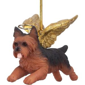 Christmas Tree Ornaments – Honor The Pooch Boxer Holiday Angel Dog Ornaments – Christmas Decorations(Angel Yorkie)
