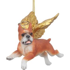 Christmas Tree Ornaments – Honor The Pooch Boxer Holiday Angel Dog Ornaments – Christmas Decorations(Full Color)