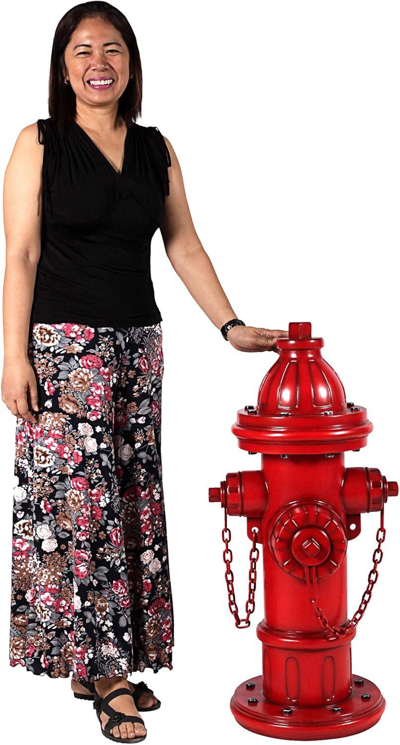 image:imageDesign Toscano Dogs Second Best Friend Fire Hydrant Pee Post IndoorOutdoor Statue Medium 14 Inch Tall Cast Stone Resin Red Painted FinishFire Hydrant