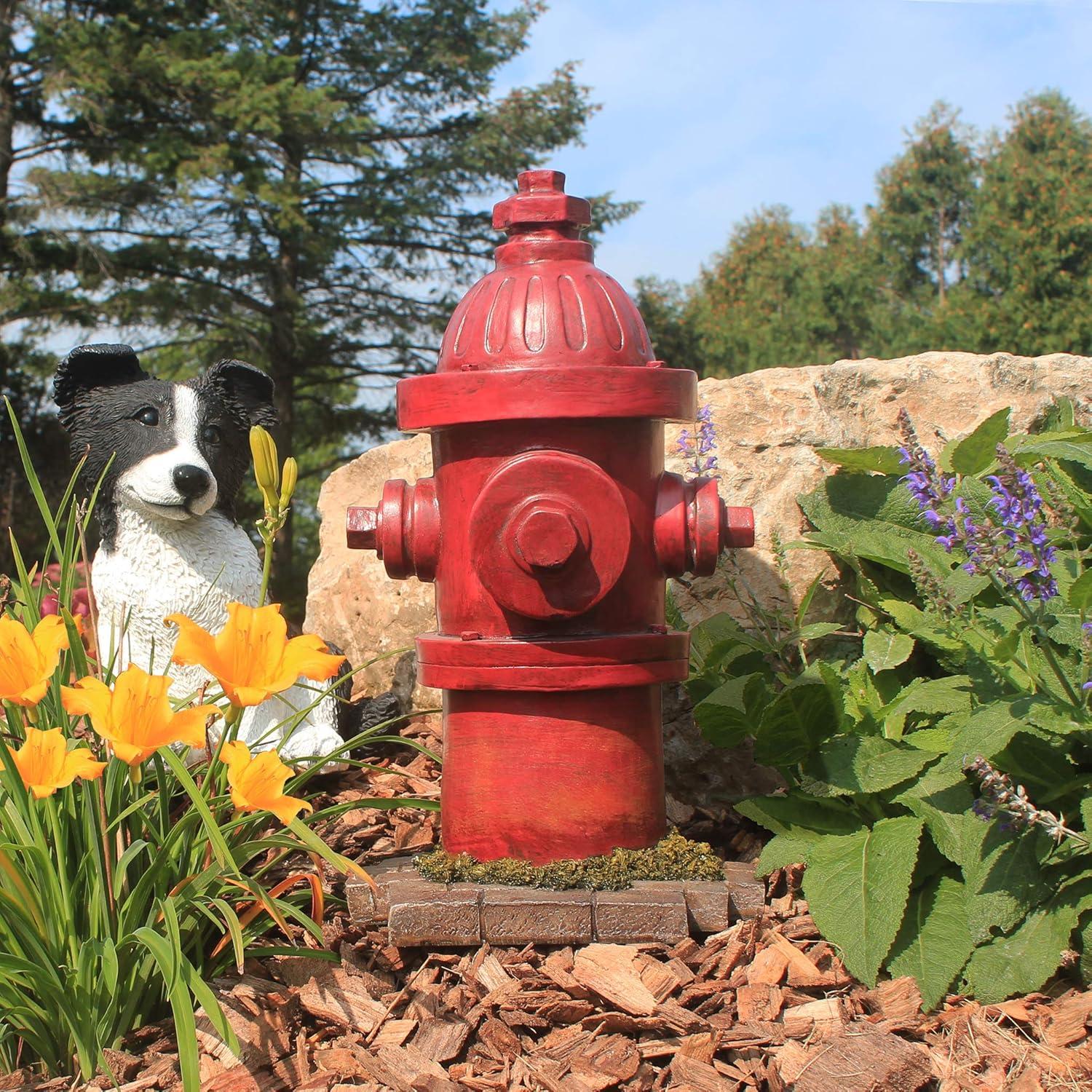 image:imageDesign Toscano Dogs Second Best Friend Fire Hydrant Pee Post IndoorOutdoor Statue Medium 14 Inch Tall Cast Stone Resin Red Painted FinishFire Hydrant