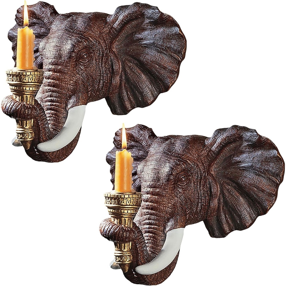 image:imageDesign Toscano Elephant Wall Sconce Set of Two 12 InchSet of 2