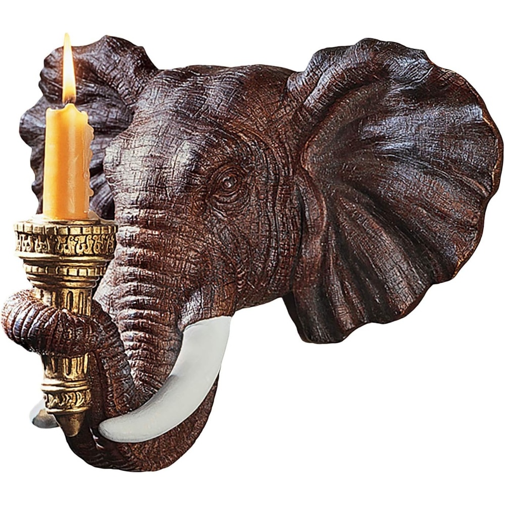 image:imageDesign Toscano Elephant Wall Sconce Set of Two 12 InchSingle