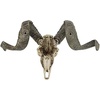 Design Toscano Corsican Ram Skull and Horns Wall Sculpture Faux Taxidermy Animal Trophy, 19 Inch, Cast Stone Resin, Painted Bone Finish