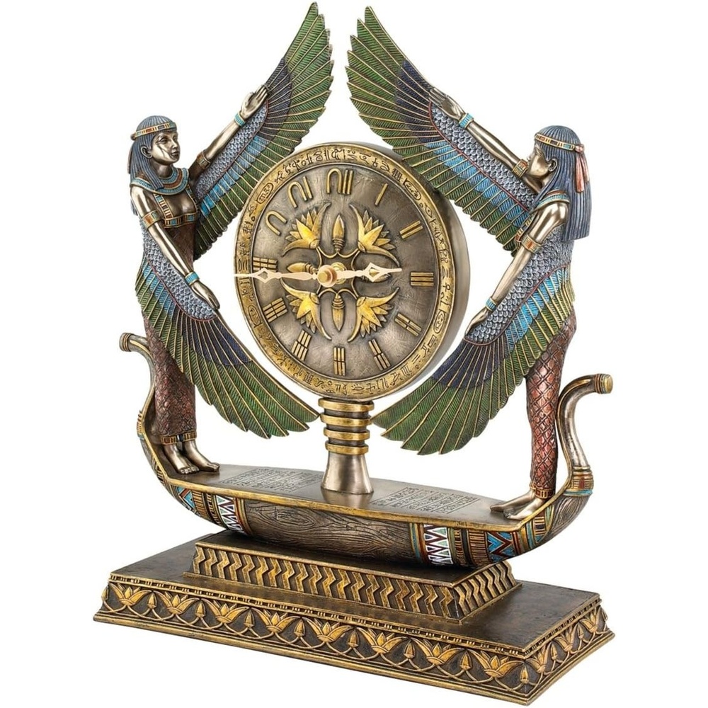 image:imageDesign Toscano WU71647 Wings of Isis Egyptian Revival Desk Mantel Clock Statue 16 Inch full color