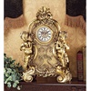 Design Toscano Remy Cherubs Angel Mantel Clock, 13 inches wide, 19 inches tall, Cast Stone Resin, Antique Gold Finish