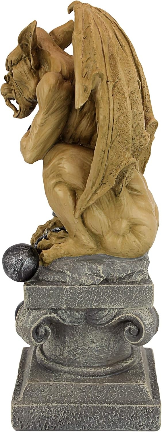 image:imageDesign Toscano BallAndChain Dungeon Gargoyle Gothic Statue 15 Inch Polyresin Two Tone StoneBallAndChain