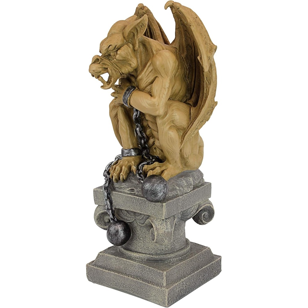 image:imageDesign Toscano BallAndChain Dungeon Gargoyle Gothic Statue 15 Inch Polyresin Two Tone StoneBallAndChain