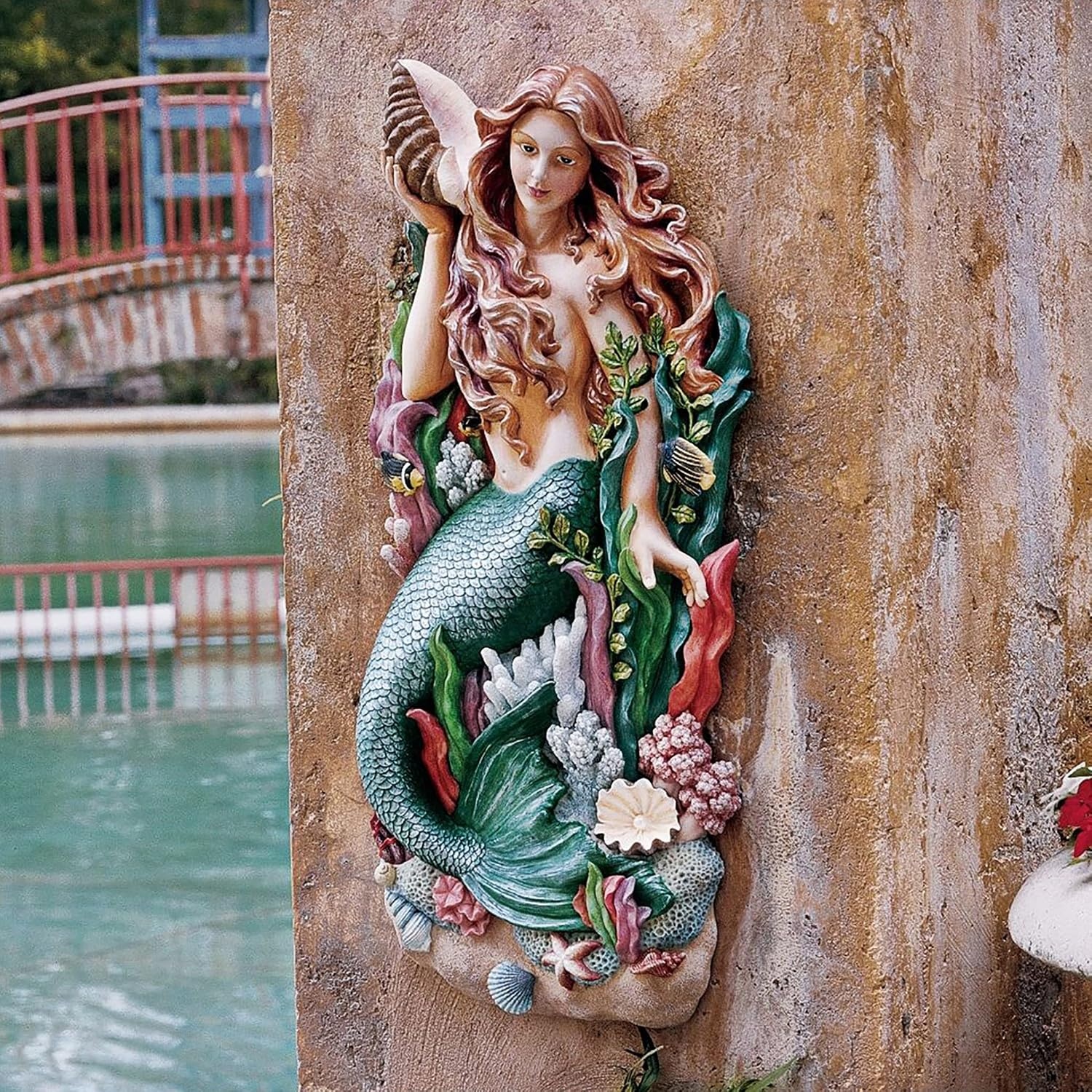 image:imageDesign Toscano Sounds of The Sea Mermaid Wall Sculptures Two Tone Stone 200 x 400Melodys Cove