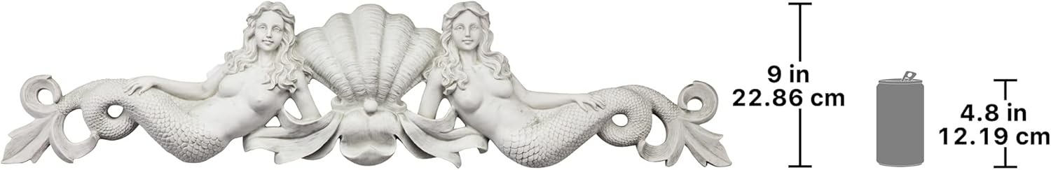image:imageDesign Toscano Sounds of The Sea Mermaid Wall Sculptures Two Tone Stone 200 x 400Pediment