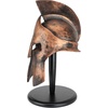 Design Toscano WJ4571 Greek Spartan Helmet Corinthian Armor Statue with Stand, 16 Inch, silver