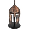 Design Toscano WJ4571 Greek Spartan Helmet Corinthian Armor Statue with Stand, 16 Inch, silver