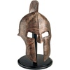 Design Toscano WJ4571 Greek Spartan Helmet Corinthian Armor Statue with Stand, 16 Inch, silver