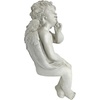 Design Toscano Angel of Contemplation Shelf Sitting Statue, 12 Inch, Polyresin, Antique Stone(Contemplation)
