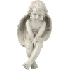 Design Toscano Angel of Contemplation Shelf Sitting Statue, 12 Inch, Polyresin, Antique Stone(Meditation)