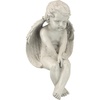 Design Toscano Angel of Contemplation Shelf Sitting Statue, 12 Inch, Polyresin, Antique Stone(Meditation)
