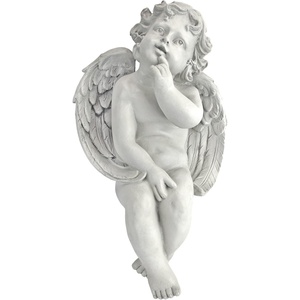 Design Toscano Angel of Contemplation Shelf Sitting Statue, 12 Inch, Polyresin, Antique Stone(Contemplation)