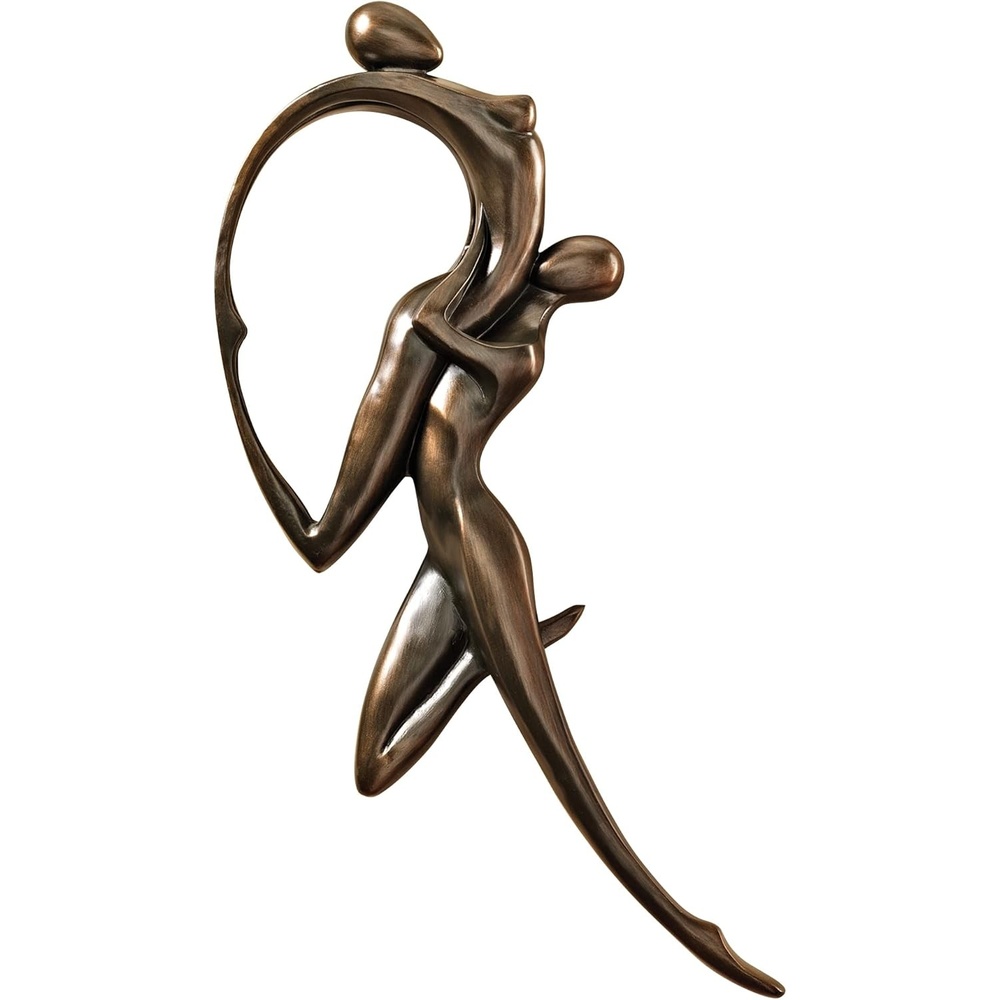image:imageDesign Toscano Dance of Desire Modern Couple Wall Sculpture for Bedroom or Bath 17 inches wide 23 inches tall Cast Stone Resin Bronze FinishDance of Desire