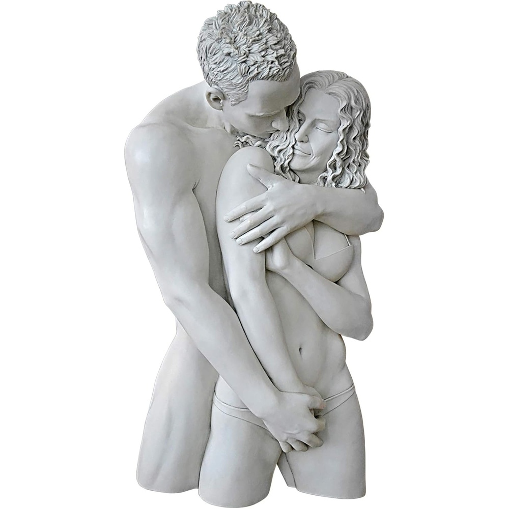 image:imageDesign Toscano Dance of Desire Modern Couple Wall Sculpture for Bedroom or Bath 17 inches wide 23 inches tall Cast Stone Resin Bronze FinishEngulfing Embrace